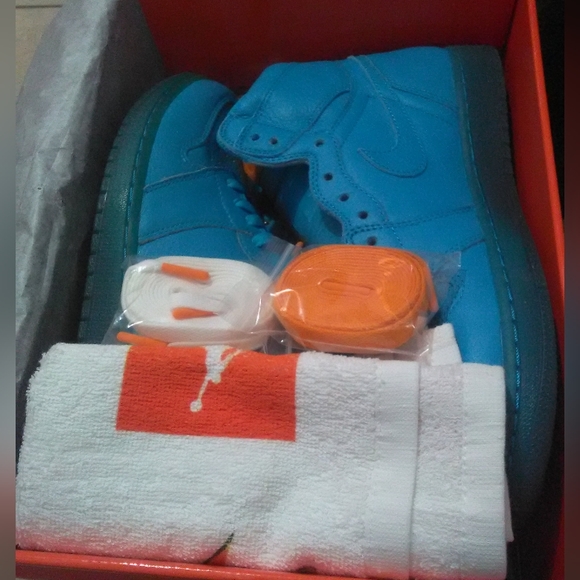BNIB FIRST JORDAN NIKE GATORADE SERIES AIR JORDAN ONE RETRO HI RARE BLUE LAGOON - Picture 11 of 16